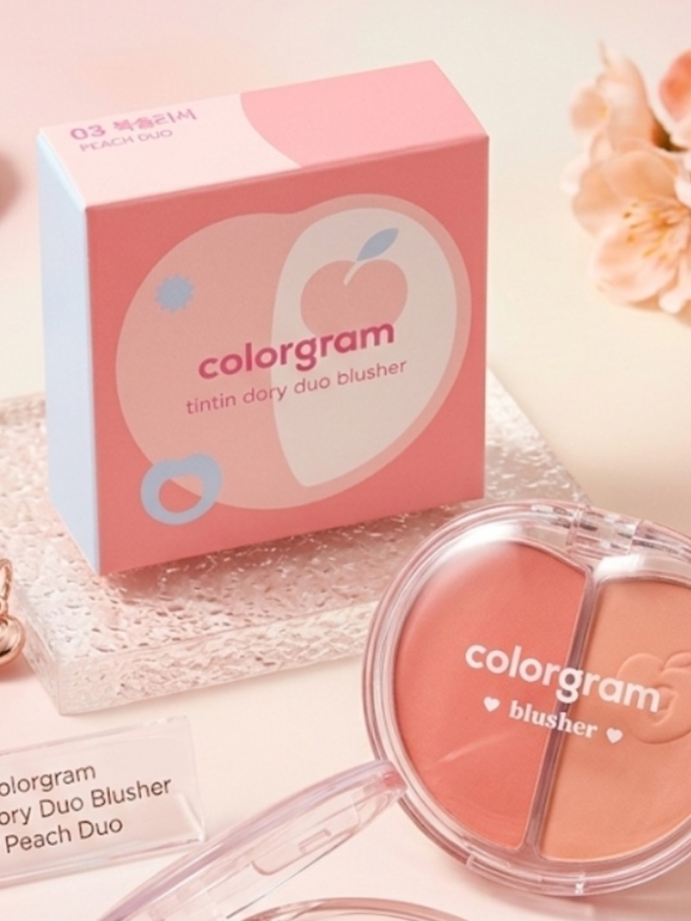 Colorgram Peach Duo Tintin Dry Blusher - Pink/Peach